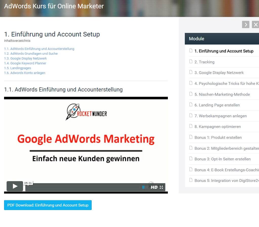 Google Adwords für Online Marketer